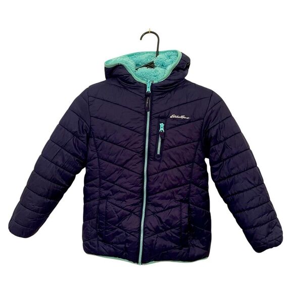 Eddie Bauer Jacket Reversible Blue Winter Warm Kids Size Small (7/8) - Picture 1 of 6